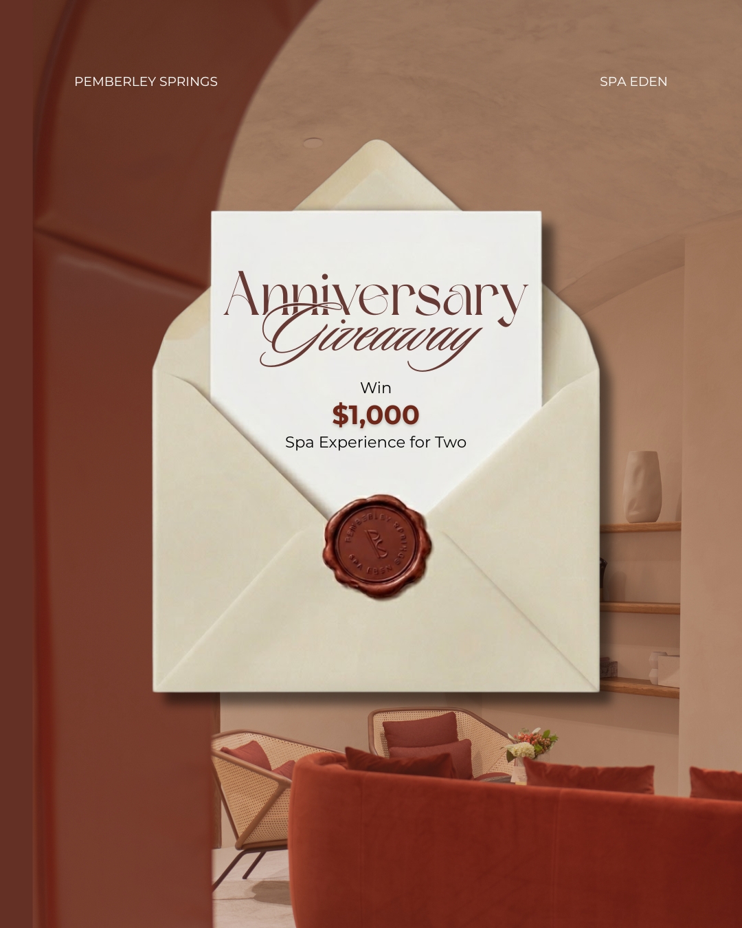 Anniversary Giveaway - Win $1,000 Spa Experience for Two